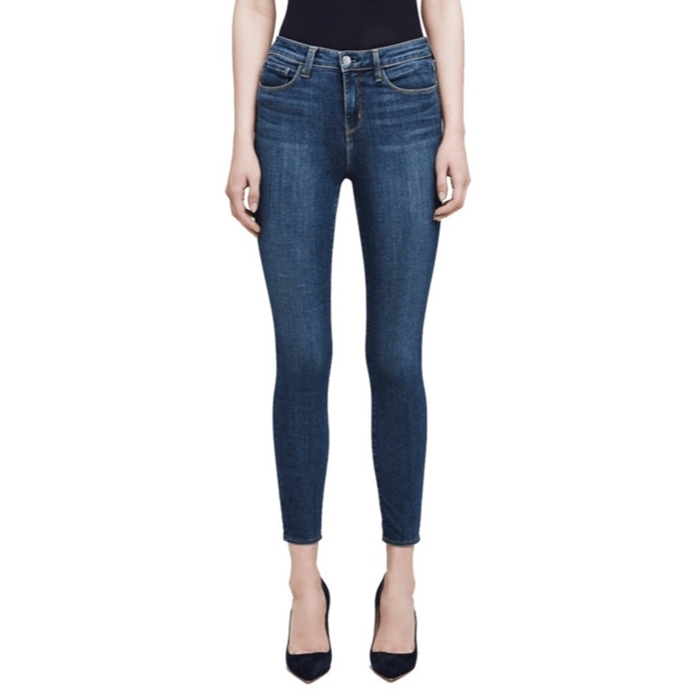 L'agence Dark Vintage Blue Wash Margot High Rise Skinny Jeans Euc Size 26